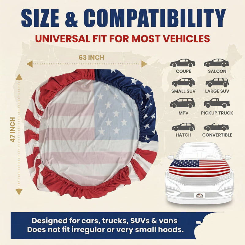 🎉4th Of July Flash Sale 65K+🔥American Car Hood Flag🦅 detail view