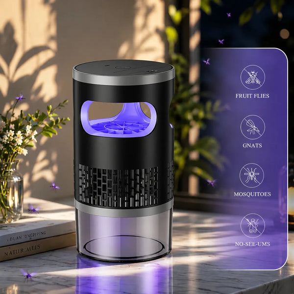 🏠🦟Indoor Insect Trap with Light and Suction Non Zapper Flying Bug Catcher for Mosquitoes Fruit Flies Gnats and Moths